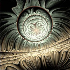 FRACTAL ART DESIGN GREETING CARD Clover by Night